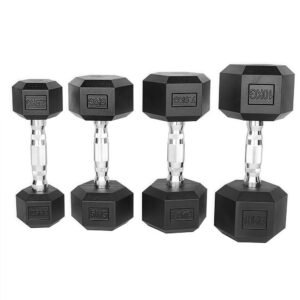 Hexagon rubber coated dumbbell