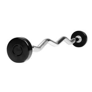 Life Fitness Fixed Rubber Barbell (curved bar)